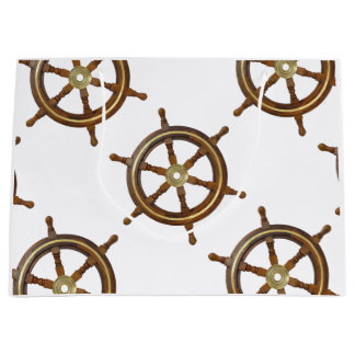 Sacola Para Presentes Grande Vintage Wooden Helm