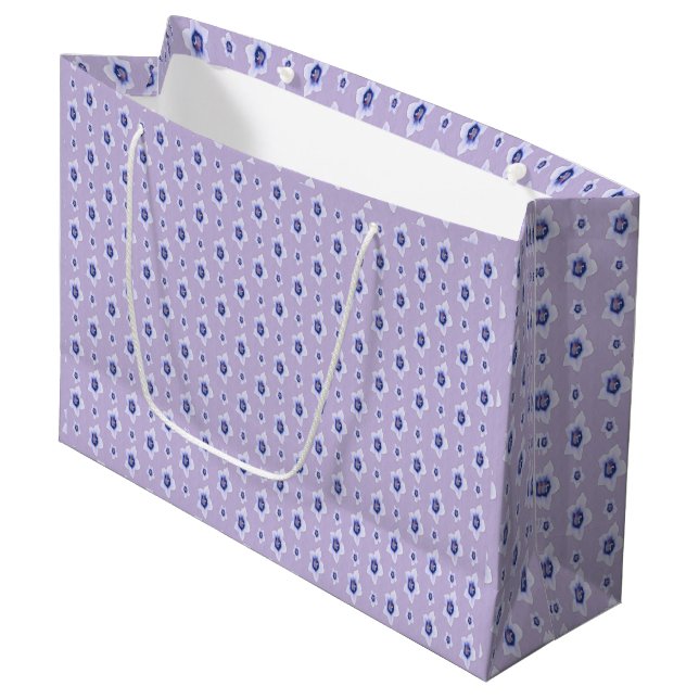 Sacola Para Presentes Grande Violetas Suaves (Frente inclinada)