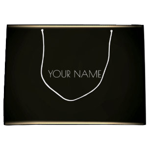 Sacola Para Presentes Grande VIP de beleza de Marca de luxo Dourada e branca