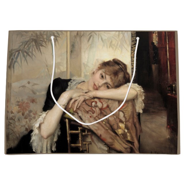 Sacola Para Presentes Grande Virginie (A Mulher Parisiense) (por Albert Edelsen (Frente)