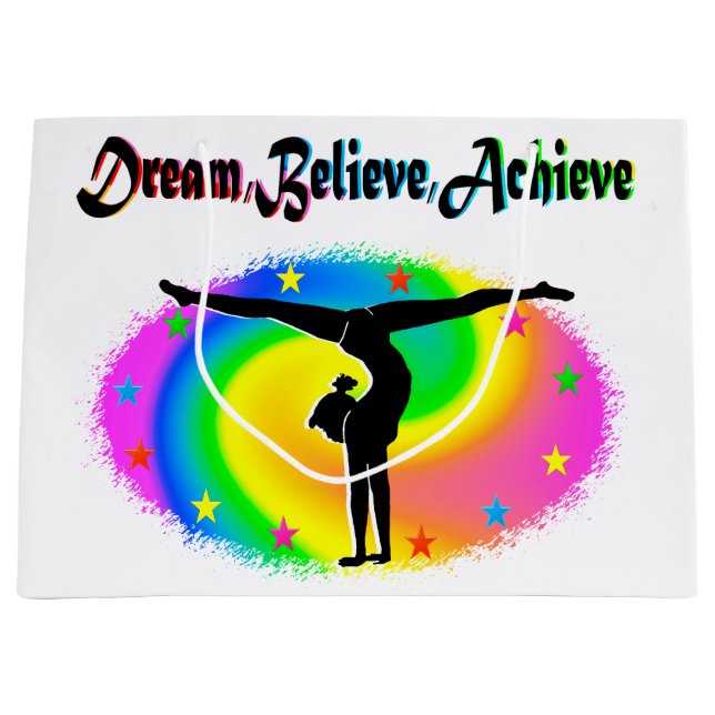 SACOLA PARA PRESENTES GRANDE VIVENDO MEU SONHO GINÁSTICO (Frente)