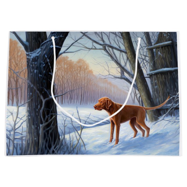 Sacola Para Presentes Grande Vizla Deixe Nevar Natal (Frente)