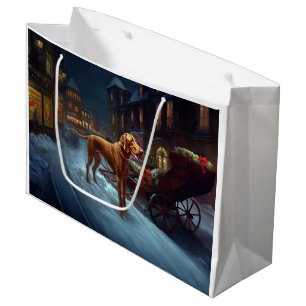 Sacola Para Presentes Grande Vizsla Christmas Fesason
