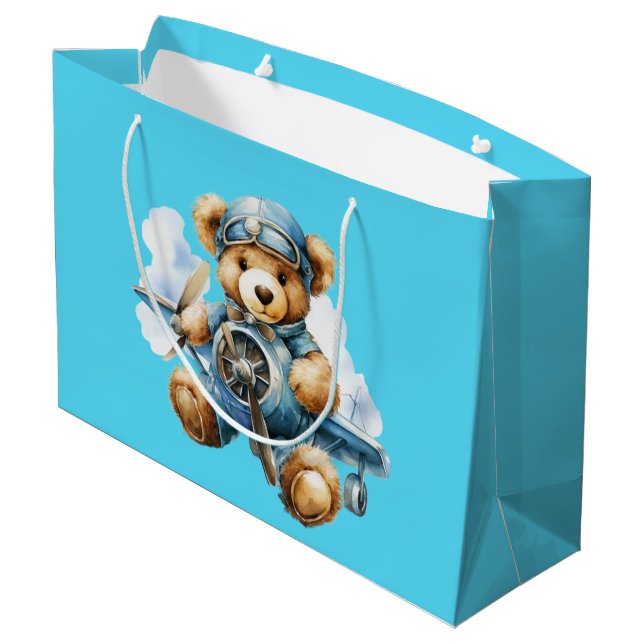 Sacola Para Presentes Grande Voador de Urso de Pelúcia (Verso inclinado)