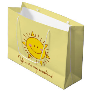 Sacola Para Presentes Grande Você é meu dia ensolarado bonito feliz da luz do
