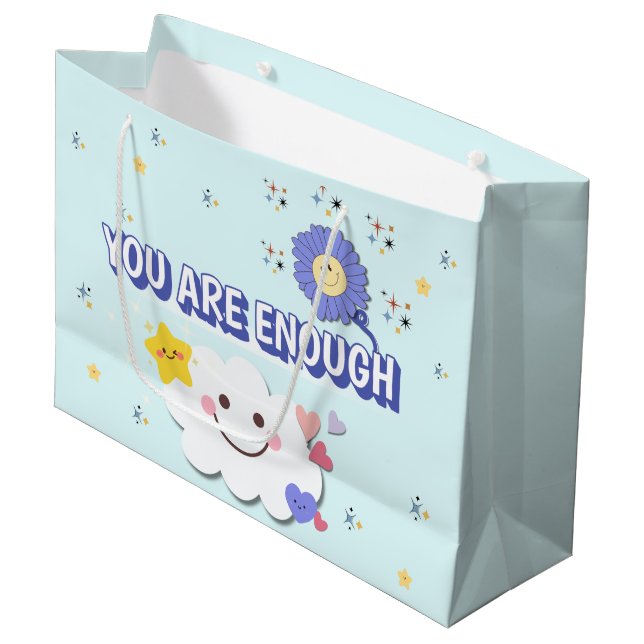 Sacola Para Presentes Grande Você É Suficiente Para Saco De Presente - Nuvem E  (Frente inclinada)