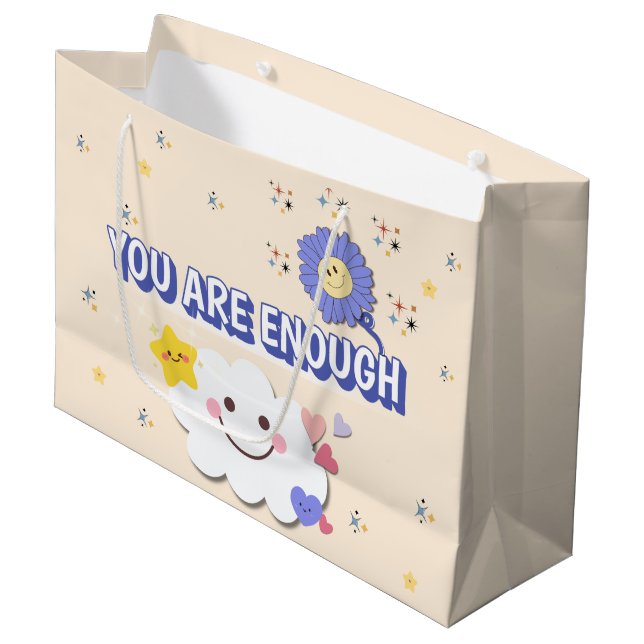 Sacola Para Presentes Grande Você É Suficiente Para Saco De Presente - Nuvem E  (Frente inclinada)