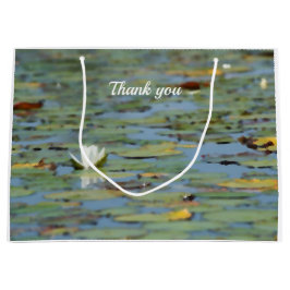 Sacola Para Presentes Grande Watercolor Bag, Flor de Água, Lago Waterlily