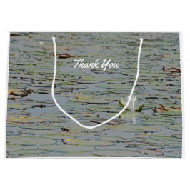 Sacola Para Presentes Grande Waterllily Pond Lake Flower I Gift Tag