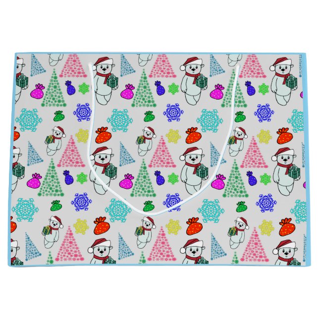 Sacola Para Presentes Grande Weihnachtsmotiv mit Bär (Frente)