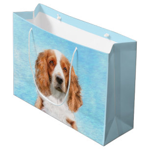 Sacola Para Presentes Grande Welsh Springer Spaniel Painting - Arte Original De
