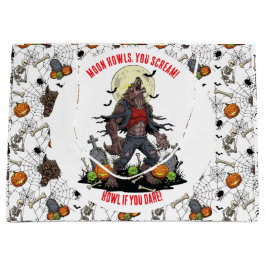 Sacola Para Presentes Grande 🐺 Werewolf Halloween Gift 🎃 💀