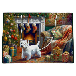 Sacola Para Presentes Grande West Highland Terrier  Large Gift Bag