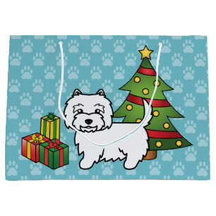 Sacola Para Presentes Grande West Highland White Terrier Natal