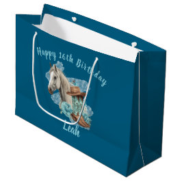Sacola Para Presentes Grande Western Horse Birthday Gift Bag – Navy 
