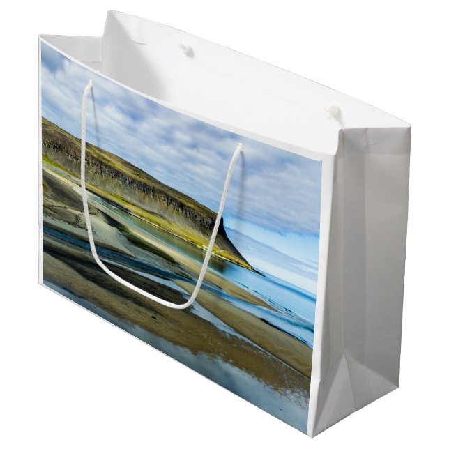 Sacola Para Presentes Grande Westfjords, Islândia (Frente inclinada)