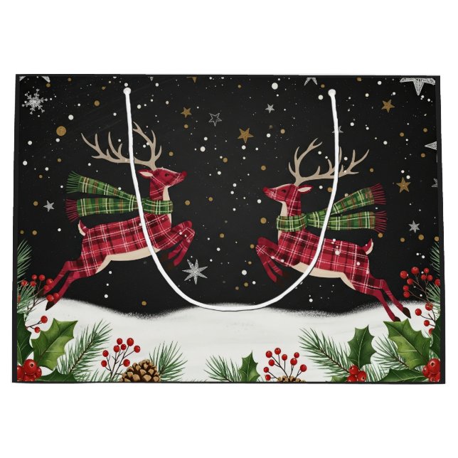 Sacola Para Presentes Grande Whimsical with deer large gift bag (Frente)