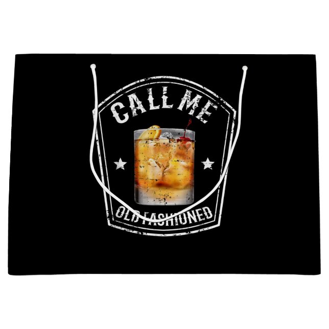 Sacola Para Presentes Grande Whiskey me chama de velho moído (Frente)