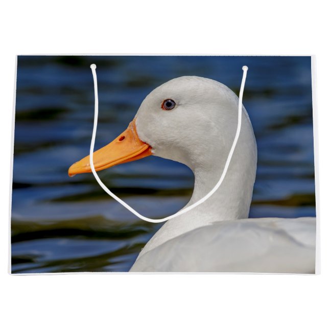 Sacola Para Presentes Grande White Mallard Duck (Frente)