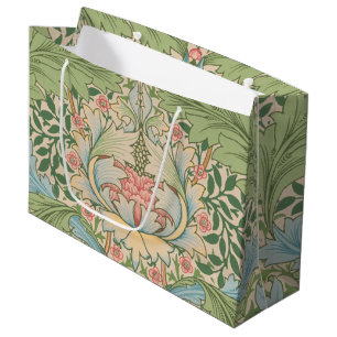 Sacola Para Presentes Grande William Morris Flor de Murta Floral Botânico