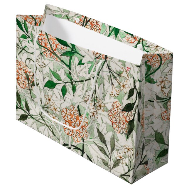 Sacola Para Presentes Grande William Morris Jasmine Garden Flower Classic (Frente inclinada)
