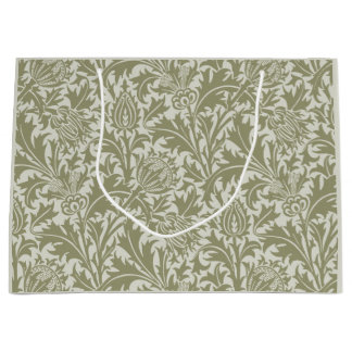Sacola Para Presentes Grande William Morris Thistle Sage - Padrão Verde