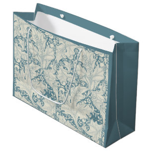 Sacola Para Presentes Grande William Morris Wallflower Blue damask