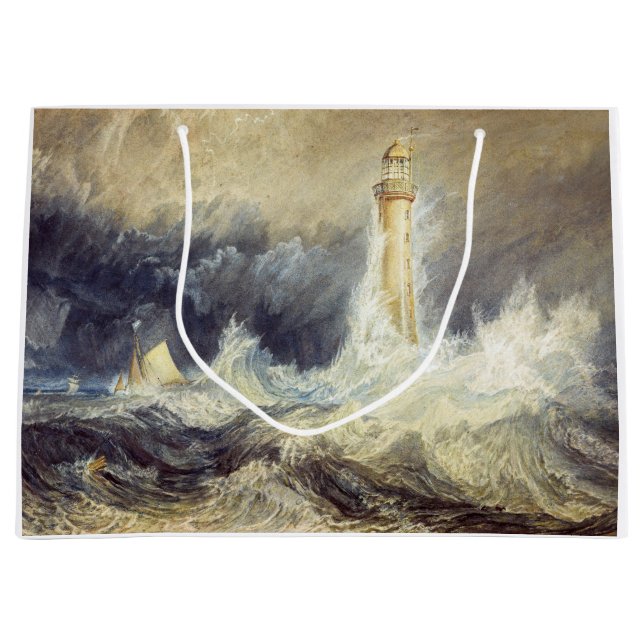 Sacola Para Presentes Grande William Turner - Farol Bell Rock (Frente)