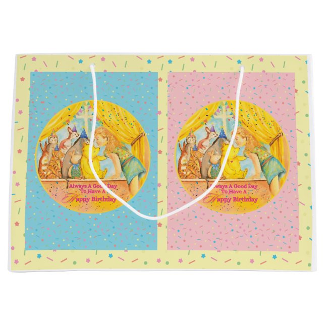 Sacola Para Presentes Grande winnie the pooh large presentbag - garota (Frente)