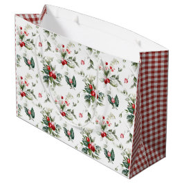 Sacola Para Presentes Grande Winter Berry Christmas