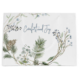 Sacola Para Presentes Grande Winter Berry Wreath