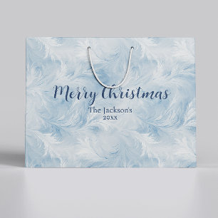 Sacola Para Presentes Grande Winter Wonderland Blue Frosty