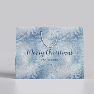 Sacola Para Presentes Grande Winter Wonderland Blue Frosty