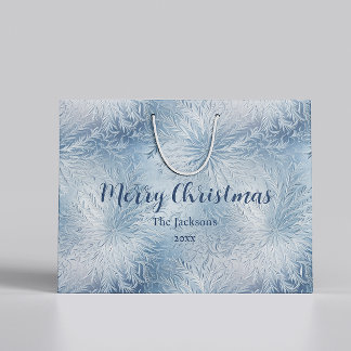 Sacola Para Presentes Grande Winter Wonderland Blue Frosty