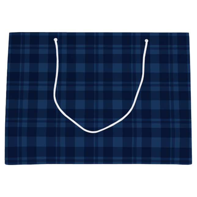 Sacola Para Presentes Grande Winterberry Blue Tartan Large Gift Bag (Frente)