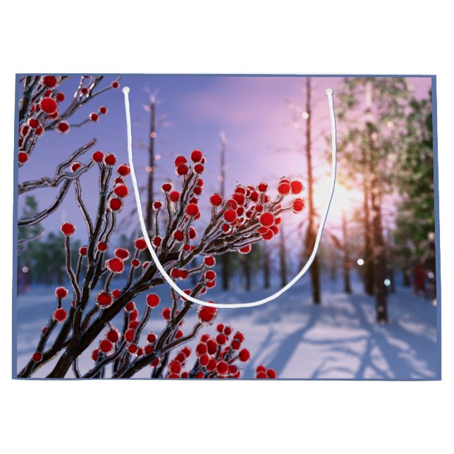 Sacola Para Presentes Grande Winterberry in Ice Gift Bag (Frente)