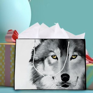 Sacola Para Presentes Grande Wolf Stare Abaixo