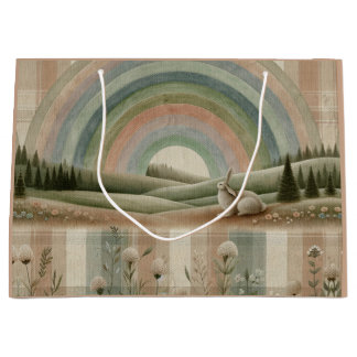 Sacola Para Presentes Grande Xadrez Arco-íris