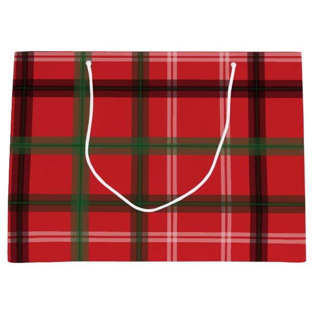 Sacola Para Presentes Grande Xadrez de Natal (Frente)