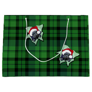 Sacola Para Presentes Grande Xadrez de Natal Scottie BLAST Bag