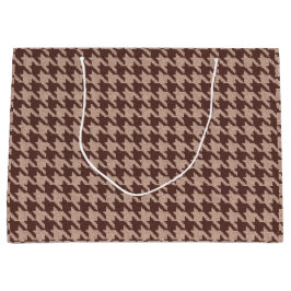 Sacola Para Presentes Grande Xadrez Marrom Padrão Clássico Preppy