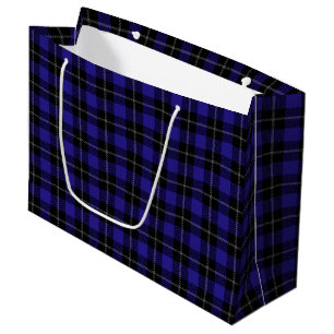 Sacola Para Presentes Grande Xadrez Real Azul Preto