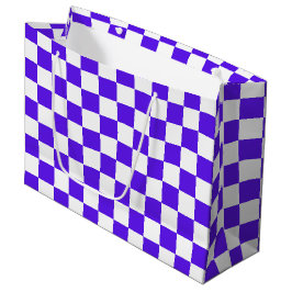 Sacola Para Presentes Grande Xadrez roxo visual clássico