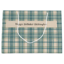 Xadrez verde azul bege personalizado para homens n