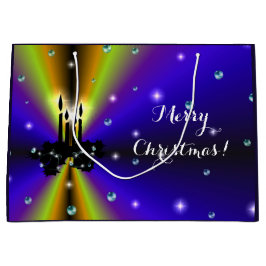 Sacola Para Presentes Grande Xmas Artdeco no Arco Amarelo Roxo