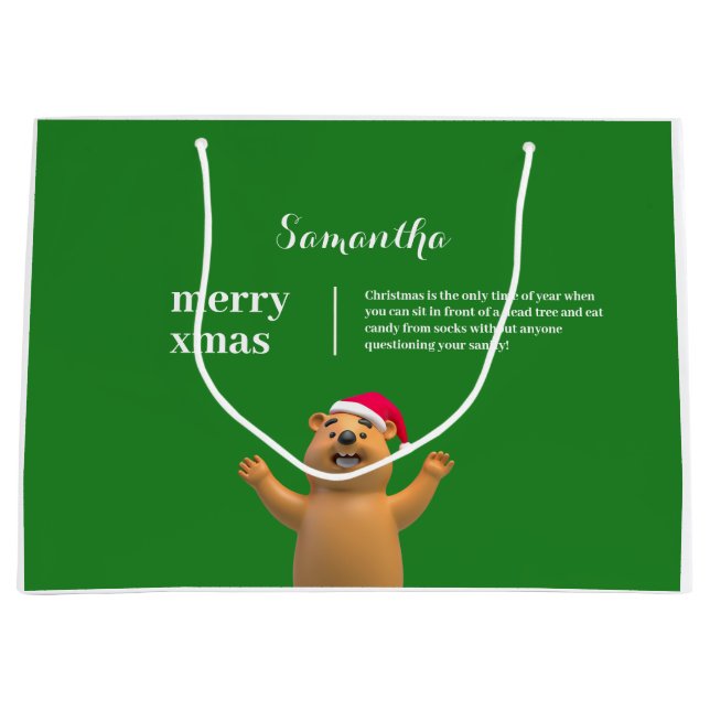 SACOLA PARA PRESENTES GRANDE XMAS GIFT BAG (Frente)