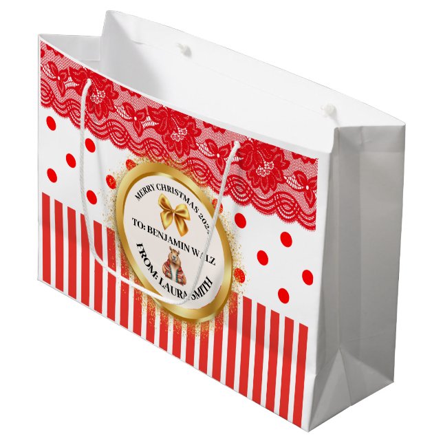 SACOLA PARA PRESENTES GRANDE XMAS GIFT BAG (Frente inclinada)