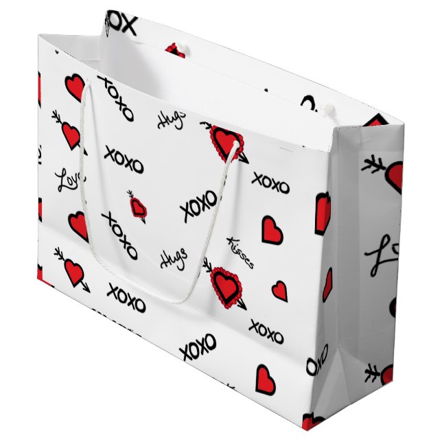 SACOLA PARA PRESENTES GRANDE XOXO (Frente inclinada)