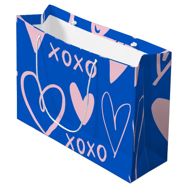 Sacola Para Presentes Grande XOXO Hearts Large Gift Bag  (Frente inclinada)