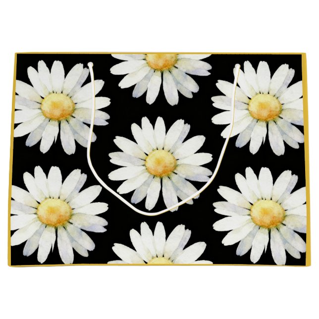 Sacola Para Presentes Grande Yellow Dotted Daisy's (Frente)